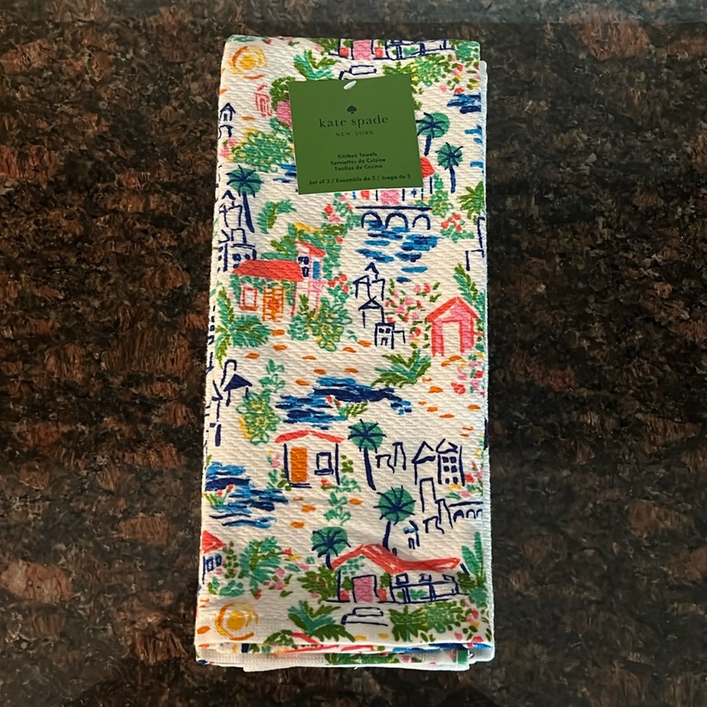 Kate Spade Kitchen Dish Towel Set of 3 NWT